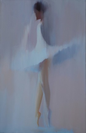 white ballerina painting