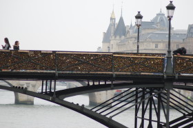 paris bridge full of love locks